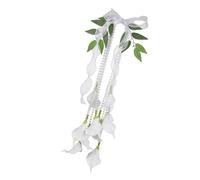 Qusinfc Bellissime calle bianche con perle, bouquet da sposa, accessorio progettato per spose e fotografi alla ricerca di eleganze, fiori di moda russa per matrimoni