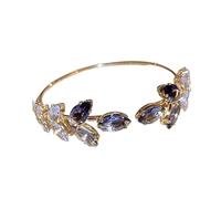 Qusinfc Braccialetto da polso regolabile minimalista con pietre di zircone cubico aperto braccialetto alla moda per la raffinatezza quotidiana elegante per le donne, Misura unica, come descritto