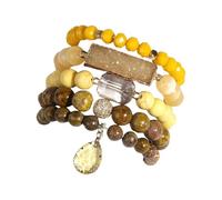 Qusinfc Bracciali regolabili con perline in pietra naturale, per migliorare la pace e la disciplina per perline sofisticate, Misura unica, come descritto