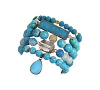 Qusinfc Bracciali regolabili con perline in pietra naturale, per migliorare la pace e la disciplina per perline sofisticate, Misura unica, come descritto