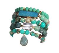 Qusinfc Bracciali regolabili con perline in pietra naturale, per migliorare la pace e la disciplina per perline sofisticate, Misura unica, come descritto