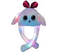 Qusinfc Cappello a led orecchie mobili incandescente floppy orecchio che salta orecchio led animale dramma puntelli cappello animale con orecchie mobili