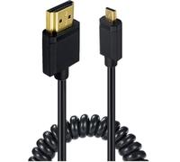 Qusinfc Cavo a spirale 4K HDTV a maschio Extender ad alta velocità 10.2Gbps per DVR, PC, dispositivi Micros HDMI a HDMI