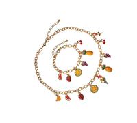 Qusinfc Collana con ciondolo a forma di frutta che simboleggia dolcezza e buona fortuna per donne giovani appassionati di moda set di gioielli di frutta