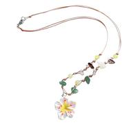 Qusinfc Collana giocosa con perline a forma di fiore, colori vivaci e design dolce, collana per ragazzi alla moda con perline, One Size, come descritto, come descritto