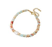 Qusinfc Collana multiuso da donna con perline in pietra naturale artigianale ed elegante ciondolo di perle, per uso quotidiano, abbigliamento casual, Misura unica, come descritto