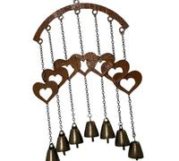 Qusinfc Decorazione occidentale a forma di cuore, suono del vento, stella a cinque punte da appendere, facile da appendere, decorazione in metallo, resistente alle intemperie, suono del vento