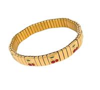 Qusinfc Design alla moda con ciliegie e fragole, regolabile, artigianato italiano, comodo gioiello per donne e ragazze con ciondolo a forma di frutta