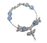 Qusinfc Elegante braccialetto in lega con design a farfalla elegante per donne alla ricerca di stili unici e mistero ispirato alla natura, Misura unica, come descritto