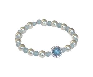 Qusinfc Elegante donna con perline di acquamarina naturale che offre un tocco di eleganza e comfort per l'uso quotidiano Stili unici, Misura unica, come descritto