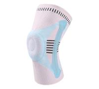 Qusinfc Ginocchiera sportiva con stabilizzatori a molla, supporto traspirante a compressione per corsa, basket, ciclismo, recupero, traspirante, ginocchiera sportiva