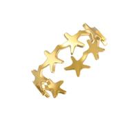 Qusinfc Pratici anelli regolabili semplici anelli di apertura a forma di stella in acciaio inossidabile struttura adatti per feste di nozze indossare cerchio minimalista stella, One Size, come