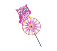 Qusinfc Resistente alle intemperie gufo animale mulino a vento spinner prato ornamento design rotante semplice montaggio a terra per patio giardino spinner gufo tessuto decorazione da giardino