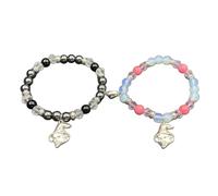 Qusinfc Set di 2 braccialetti magnetici a forma di cuore con ragni e ciondoli coordinati da polso, gioielli per feste di Halloween, accessori per costume, Misura unica, come descritto