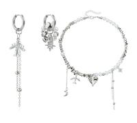 Qusinfc Set di orecchini con ciondolo a forma di aeromobile a forma di stella, accessori in lega, adatti per tutti i giorni, collana con ciondolo geometrico moderno