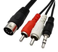 Qusinfc Solido 5pin Din Cavo Maschio 5Pin A DC3.5mm Cavo 2RCA Per L'Ultimo Uso In Casa Teatro E Studio Applicazione Alta Fidelitys Trasmissione del Suono