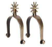 Qusinfc Sperone occidentale vintage in lega di zinco con ingranaggi rotanti per uomini e donne, accessori per competizioni di equitazione durevoli in bronzo antico speroni da cowboy