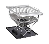 Qusinfc Stufa a legna da ardere portatile pieghevole per esterni, design piccolo per una facile configurazione da campeggio, efficiente combustione e resistenza al vento, stufa pieghevole in acciaio