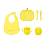 Qusinfc Vassoio per pasti a forma di zucca con ventosa per una cena sicura Piatto portatile in silicone per bambini Dinnerwares vassoi da portata per feste