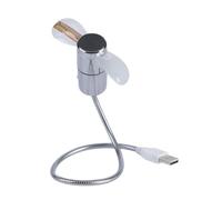 Qusinfc Ventola USB in plastica ABS con motore silenzioso e senza spazzole | Plastica dell'ABS, schermo silenzioso e luminoso del LED che mostra l'orologio, sensori di temperatura dell'ambiente per la