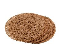 Qussedser 12 tovagliette rotonde in carta intrecciata, antiscivolo, termiche, per tavoli da pranzo, interni ed esterni, colore: