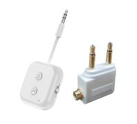 Qussedser 2 In 1 Bluetooth 5.3 Trasmettitore Ricevitore Audio 3.5MM AUX Stereo Adattatore Wireless con Microfono per Auto Aereo TV PC