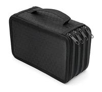 Qussedser Astuccio da 1 Pezzo Capacità 72 Fori Astuccio A 4 Strati Astuccio Quadrato per Schizzi Regalo di Cancelleria Nero