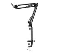 Qussedser Braccio per Microfono Modello con Aumento di Altezza di 25 cm con Supporto da Tavolo per Podcasting, Videogiochi, Radio e Audio da Studio,A