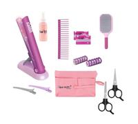 Qussedser Kit Giocattolo per Parrucchiere per Ragazza, Piastra per Capelli e Accessori per Lo Styling, Set per di Bambole di Moda
