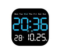 Qussedser Orologio digitale con data, calendario digitale a LED, con , funzionamento a batteria, multifunzione, calendario digitale