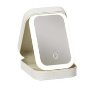 Qussedser Specchio per Trucco da Viaggio con Luce, Borsa per Trucco Compatta con Specchio A LED, Specchio di Bellezza Portatile Illuminato, Illuminazione A 3 Colori