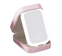 Qussedser Specchio per Trucco Regolabile A Tre Colori A LED, Specchio per Trucco Regolabile con Luminosità A Tre Colori con Luci Rosa