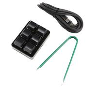 Qussedser Tastiera di Scelta Rapida Personalizzabile A 6 Mini Tastiera Copia e Incolla Tastiera con Password A 1 Tocco Nera