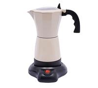 Qussse Caffettiera da 6 tazze con base da 300 ml, in alluminio, per caffè elettrico, 480 W, per 1-6 persone