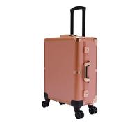 Qussse Valigetta cosmetica trolley, beauty case con specchio e illuminazione, trolley cosmetico con 4 ruote per centri di bellezza, oro rosa., moderno