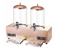 QUSYZD Brocca in Vetro riscaldata elettricamente, Macchina per Bevande Calde a Buffet, calderone per Il Latte per Hotel, Resistente alle Alte Temperature e alla corrosione,Rose Gold