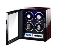 QUSYZD Caricatore per Orologi Automatici con Telecomando, Display Touchscreen, Cuscini Regolabili, 15 modalità di Rotazione, Finitura Pianoforte, 2+0,2+0