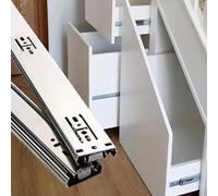 QUSYZD Guide per cassetti Resistenti in Materiale zincato da 2,0 mm di Spessore, Guide Laterali per Scale a Estensione Completa, Portata 120 kg, silenziose, 1 Paio di,Silver-Length-850MM