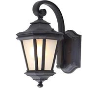 QUSYZD Lampada da Parete per Esterni, Applique Impermeabile per Portico, luci da Giardino E27, Alluminio, Vetro Ondulato, Lanterna da Parete per Esterni, Applique da Parete a prov,One Color-21 * 34CM