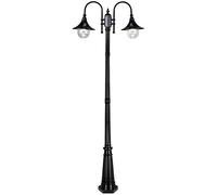 QUSYZD Lampioni da Esterno, lampioni stradali ad Alto palo, apparecchi e Pali, luci da Esterno a palo, lampade a 2 luci con faretto Verso Il Basso, Lanterne da cancello imperme,One Color-2.6M