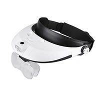 QUSYZD Lente d'Ingrandimento con Fascia per la Testa con Luce a 2 LED, Lenti d'Ingrandimento per Lettura a Mani libere montate sulla Testa, gioielliere, Lente d'Ingrandimento per Orologi con,