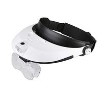 QUSYZD Lenti di ingrandimento, Lente di ingrandimento con Fascia e Luce a 2 LED, Lenti di ingrandimento da Lettura a Mani libere montate sulla Testa, gioielliere, Lente di ingrandimento per o,