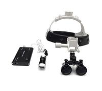 QUSYZD Lenti d'Ingrandimento binoculari con Fascia per la Testa, Lente d'Ingrandimento con Lampada LED da 3W, ingrandimento 2,5X 3,5X per gioiellieri o hobbisti | Regolabile,