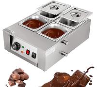 QUSYZD Macchina elettrica per sciogliere Il Cioccolato da 1000 W, riscaldatore per Cioccolato Commerciale a 4 Serbatoi con Controllo Manuale, riscaldatore per Cioccolato p,