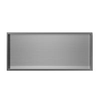 QUSYZD Mensole a Incasso per nicchia Doccia, Contenitore Rettangolare per Bagno per Shampoo e Sapone, Porta Carta igienica Bianco Opaco, poggiapiedi, 70x28x12,5 c,Gray-a-90X28X12.5cm-35X11X5in