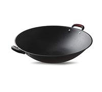 QUSYZD Padella Wok in ghisa Wok Pentola in ghisa Vintage Spessa Doppia Orecchia Fondo Tondo Non Rivestito Pentola per Uso Domestico Antiaderente Wok Infinito, 38 cm, 41 cm,41cm