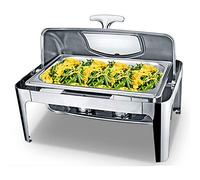 QUSYZD Scaldavivande 9L, Scaldavivande Professionali con coperchi, Portacibo in Acciaio Inox per Buffet per Mantenere Il Cibo Caldo, 64,5 * 47,5 * 43,A,A
