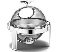 QUSYZD Scaldavivande Elettrico per Buffet, scaldavivande e riscaldatore per Buffet, Nuovo Contenitore Doppio in Acciaio Inox per Alimenti, Vassoio riscaldante per Buffet e,Visual Cover Double-13L