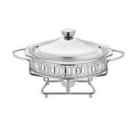 QUSYZD Scaldavivande Elettrico per Buffet, scaldavivande, Set per Buffet, scaldavivande Professionali, scaldavivande Commerciali per Catering, Conven, argento-2L,Silver-2L