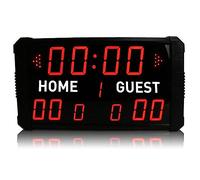 QUSYZD Tabellone segnapunti elettronico Digitale a 11 cifre, 5 Livelli di luminosità, Timer da Gara con Telecomando e cicalino per Basket, Baseball, Calcio, Tennis R,